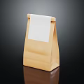 Brown Kraft Paper Bag With White Label For Household Storage And Daily Use