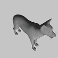 Realistic Game Movie Character Dog With Black White Coat Standing Pose
