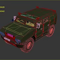 Military Green AMAROK Armored Vehicle With Off Road Tires And Roof Lights