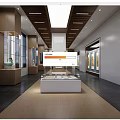 Cultural Center Interior With Spacious Hall Display Cabinets Artworks And Lighting Design
