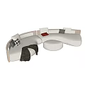 Modern Cozy Sectional Sofa With Soft Pillows Ottoman Throw Blanket And Color Options