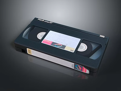 Vintage VHS Video Cassette Tape As Retro Electronic Recording Media 3d model