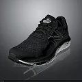 New Balance Black Athletic Running Shoes With Textured Upper And White Sole