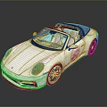 White Convertible Sports Car With Sleek Body Black Soft Top And Red Calipers