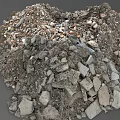 Pile Of Mixed Stones And Wood Construction Materials For Building Projects