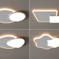 Modern Ceiling Lights With Different Geometric Shapes And LED Illuminated Edges 3d model