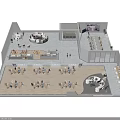 Modern Office Interior Design With Open Workspace Multiple Desks And Lounge Zones