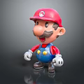 Mario Character Toy Figure With Red Hat Blue Overalls White Gloves And Mustache