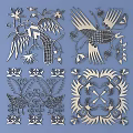 Intricate Carved Patterns With Bird Motifs Floral Designs And Symmetrical Layout