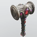 Hammer Shaped Ornament Decor Set With Colorful Gemstones And Metal Craft