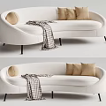 Modern Multiplayer Sofa Curved Sofa 3d model