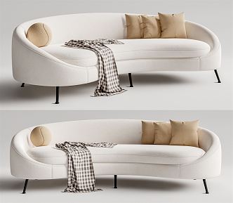 Modern Multiplayer Sofa Curved Sofa 3d model