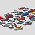 Colorful Various Car Models Including Sedans Vans And Sports Cars Arranged Together