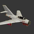 White And Red Model Airplane With Red Star Logo And Number 512 Design