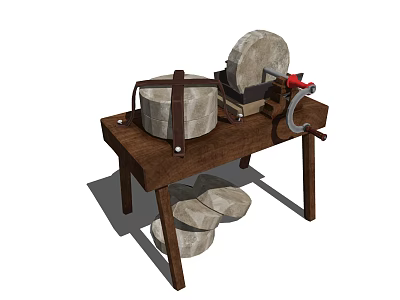 New Chinese Stone Mill Country Stone Mill 3d model