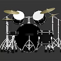High Quality Acoustic Drum Set With Black White Drums Cymbals Stool And Stands