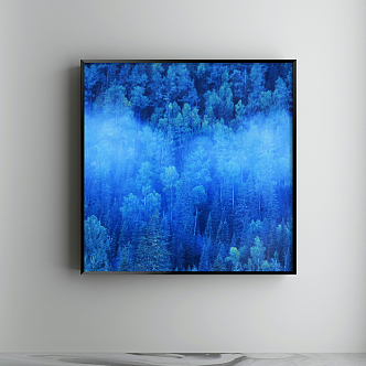 Modern Landscape Painting Simple Blue Living Room Photography Natural Light Decorative Painting 3d model