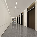Underground Parking Garage E1 Entrance with Glass Doors Green Plant Wall and Marble Walls