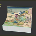 3D Traditional Landscape Desktop Decorative Item With Mountains Trees And River