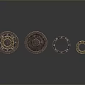 Ornamental Metallic Circular Decorative Rings With Patterned Designs Various Colors Different Sizes