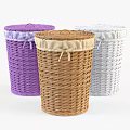 Colorful Woven Storage Baskets Purple Brown White with Bowknot Lids for Home Organizing