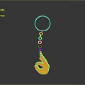 Fashion Accessories Yellow OK Hand Gesture Keychain With Silver Chain And Ring