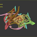 Colorful 3D Rendered Abstract Graffiti Art With Vibrant Red Pink Blue Geometric Shapes