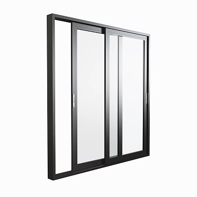 Modern Casement Window With Black Frame Clear Glass And Smooth Opening Design 3d model