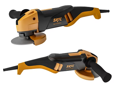 SKIL Electric Angle Grinder With Black And Orange Design For Industrial Grinding Work 3d model