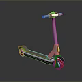 Sleek Modern Gray Electric Scooter With Handlebar Wheels And Deck Design 3d model