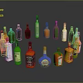Various Colored Alcohol Bottles Collection Featuring Different Types And Designs