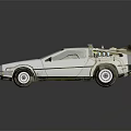 Silver Retro Futuristic Car With Flux Capacitor Inspired Roof Design Shiny Exterior And Reflective Surface