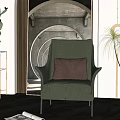 Modern Single Sofa Fabric Single Sofa 3d model