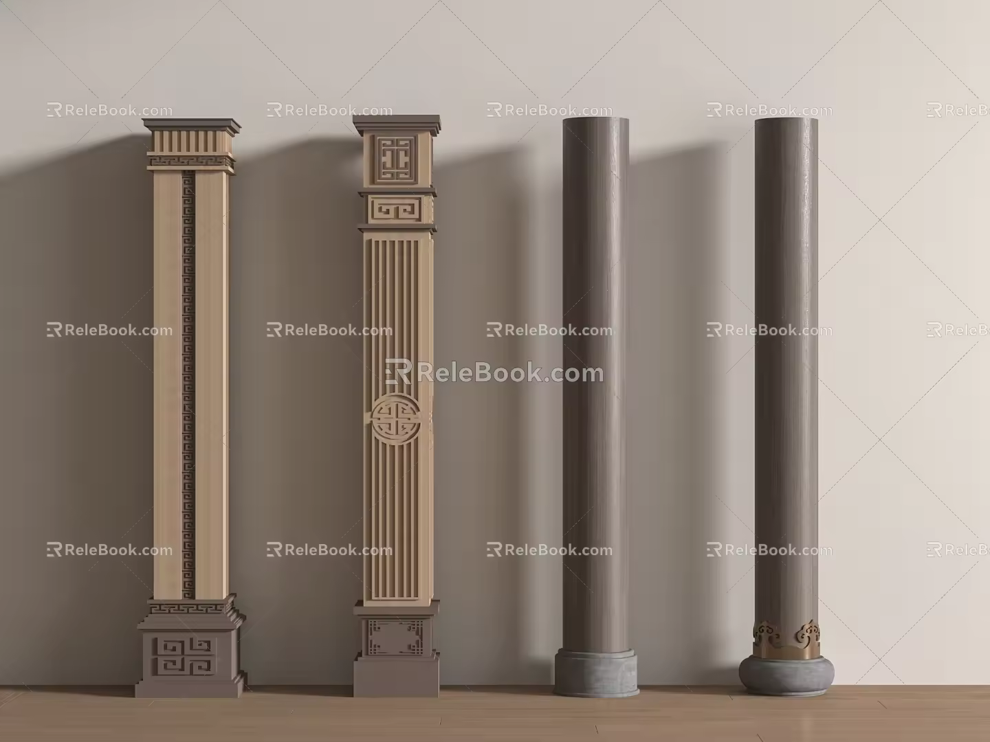 New Chinese-style Column New Chinese-style Column 3d model
