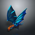 Vibrant Dragon Game And Movie Character With Blue Wings And Orange Details