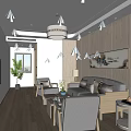 Modern Hotel Public Lounge Area With Cozy Sofa Coffee Table TV And Wooden Wall
