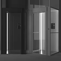 Stylish Modern Elevator Design With Glass Door And Black White Exterior
