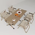 Outdoor tables and chairs Internet red table and chair combination 3d model