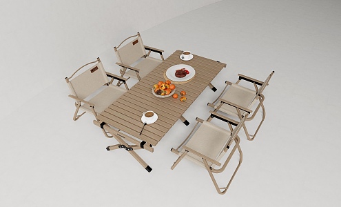 Outdoor tables and chairs Internet red table and chair combination 3d model