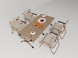 Outdoor tables and chairs Internet red table and chair combination 3d model