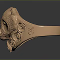 Intricate Raccoon Head Sculpture Carved On Copper Colored Ring Adorned With Roses
