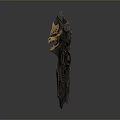 Ornate Medieval Shield with Intricate Engraved Patterns Gold Accents and Dark Metal Base
