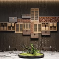 Chinese Style Wooden Wall Decor With Carved Panels Lattice Design And Modular Pieces