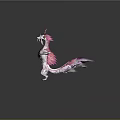 Vibrant Fantasy Game Character With Pink Feathers Purple Plumage Long Neck And Outstretched Arms
