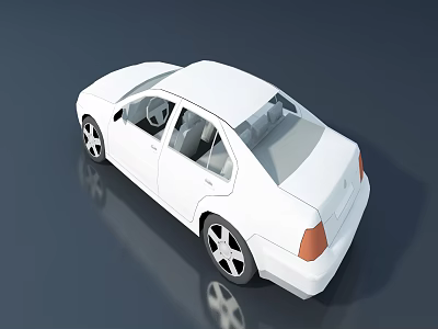 White Sedan Car Exterior Design Featuring Smooth Body And Alloy Wheels 3d model