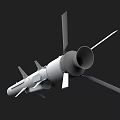 LUCH Missile White Body With Fins Military Weapon Aerodynamic Design Structure
