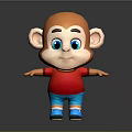 Cartoon Reptile Toy In Red Shirt Blue Shorts Blue Shoes On Black Surface Gray Background