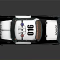 Cartoon Police Car Model With Red Blue Lights Black White Body Badge And 911 Number
