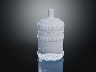 White Household Water Storage Jug With Plastic Body And Transparent Bottom For Daily Use 3d model