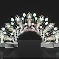 Elegant Peacock Themed Decorative Lighting Archway With Illuminated Feather Design